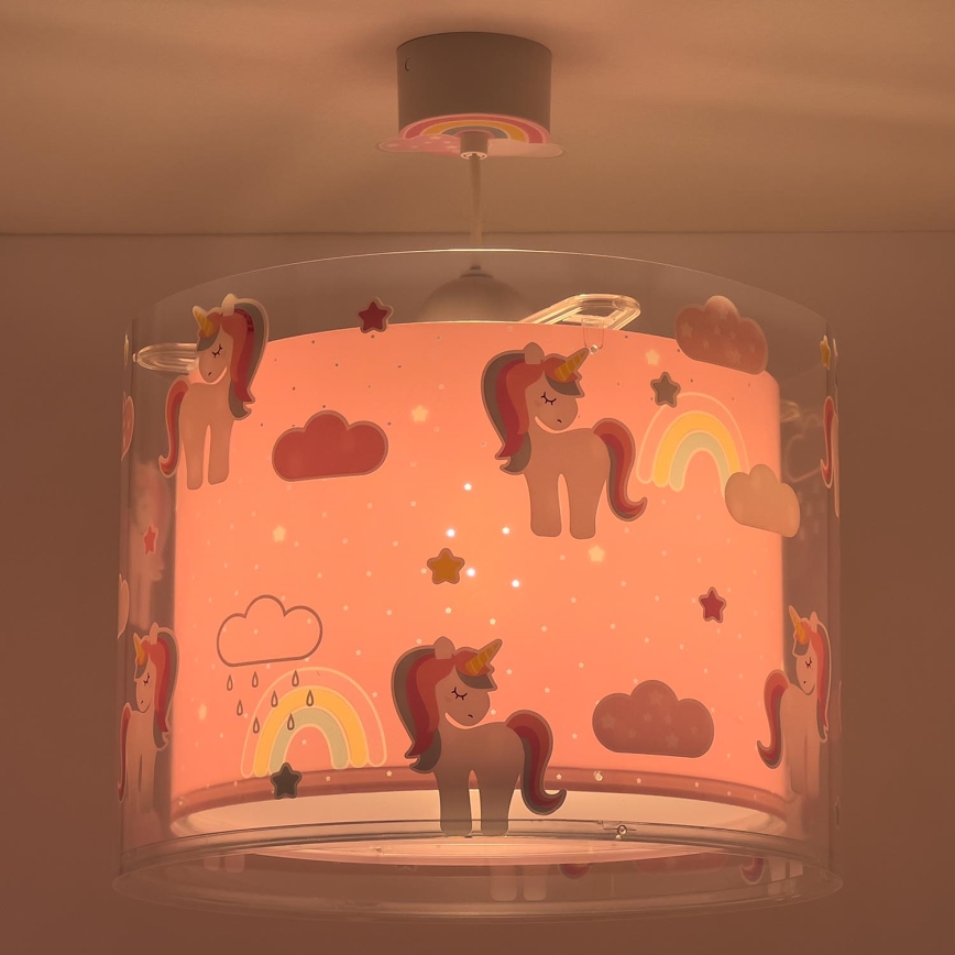 Dalber 41592 - Lámpara colgante infantil UNICORNS 1xE27/60W/230V
