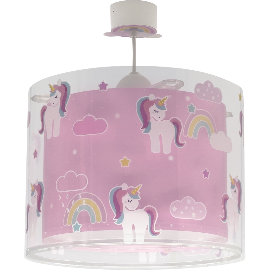 Dalber 41592 - Lámpara colgante infantil UNICORNS 1xE27/60W/230V