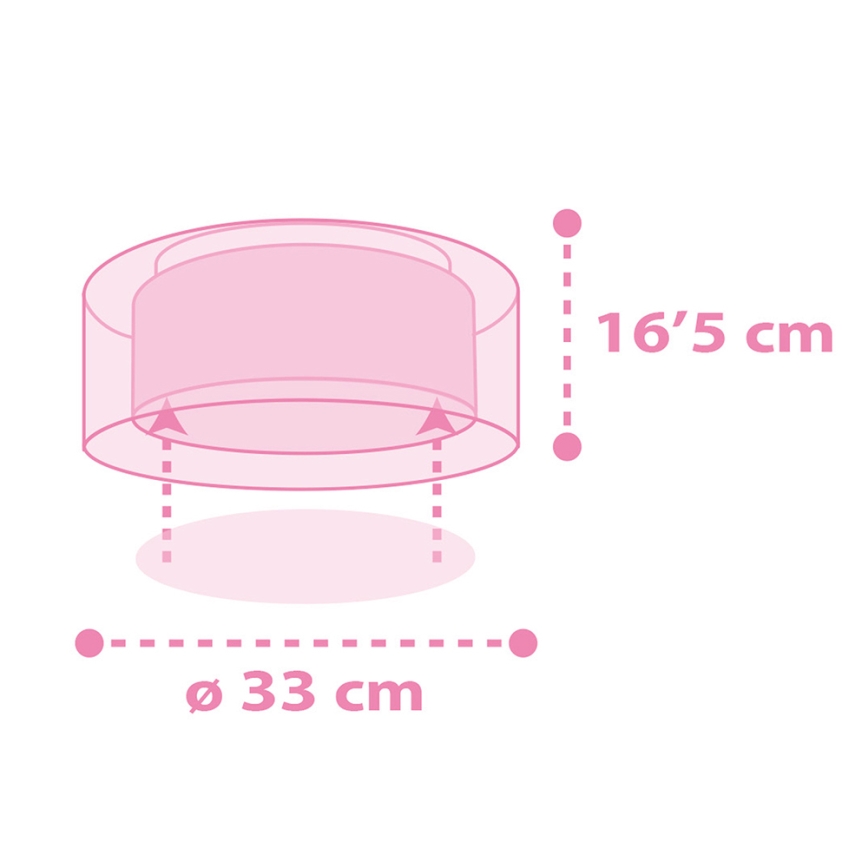 Dalber 41596 - Plafón infantil UNICORNS 2xE27/60W/230V