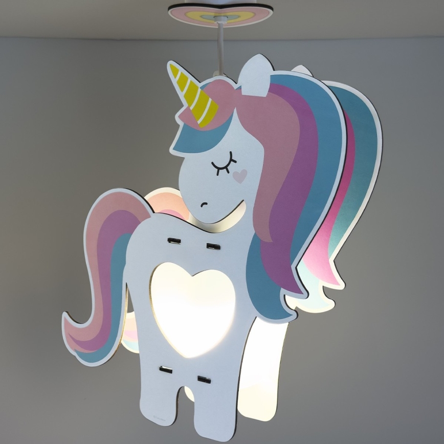 Dalber 41597 - Lámpara colgante infantil UNICORN 1xE27/15W/230V