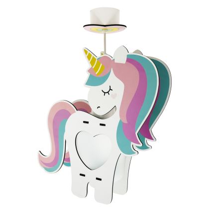 Dalber 41597 - Lámpara colgante infantil UNICORN 1xE27/15W/230V
