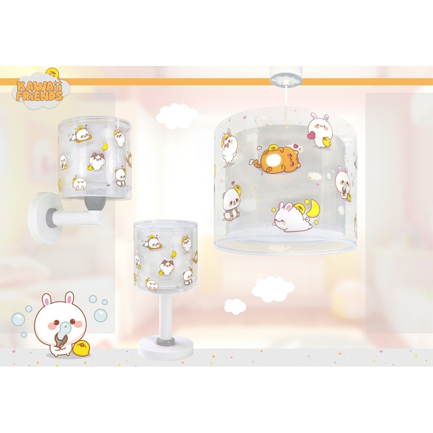 Dalber 41769E - Lámpara de pared infantil KAWAII FRIENDS 1xE27/15W/230V gris