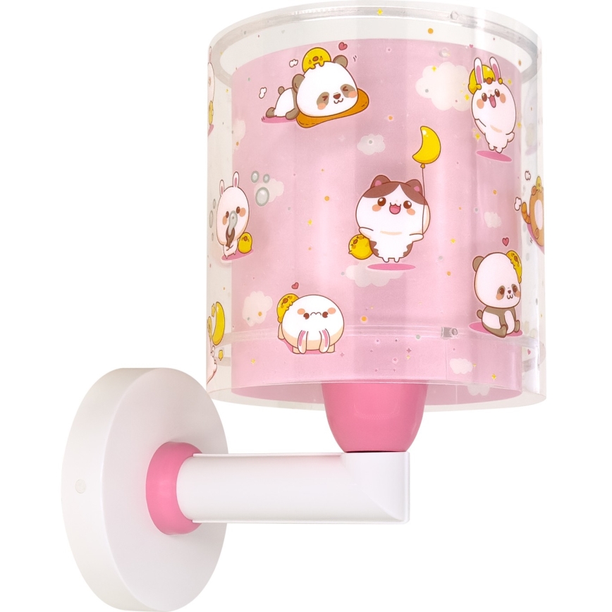 Dalber 41769S - Lámpara de pared infantil KAWAII FRIENDS 1xE27/15W/230V rosa