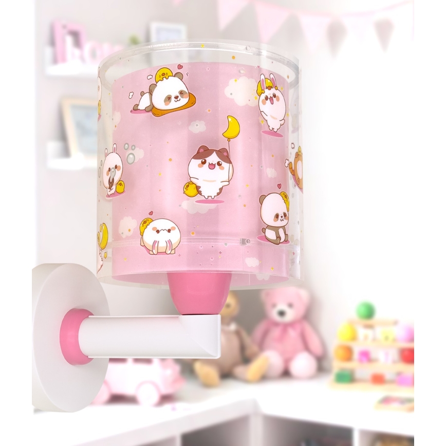 Dalber 41769S - Lámpara de pared infantil KAWAII FRIENDS 1xE27/15W/230V rosa