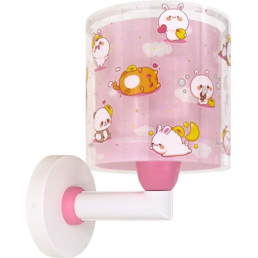 Dalber 41769S - Lámpara de pared infantil KAWAII FRIENDS 1xE27/15W/230V rosa