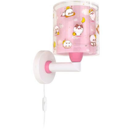 Dalber 41769S - Lámpara de pared infantil KAWAII FRIENDS 1xE27/15W/230V rosa