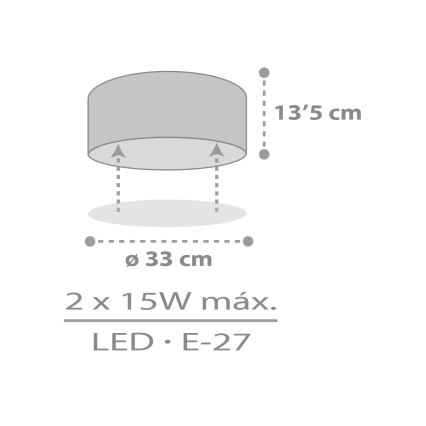 Dalber 42006E - Plafón infantil COLOR LIGHT 2xE27/15W/230V blanco