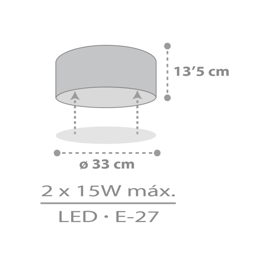 Dalber 42006E - Plafón infantil COLOR LIGHT 2xE27/15W/230V blanco