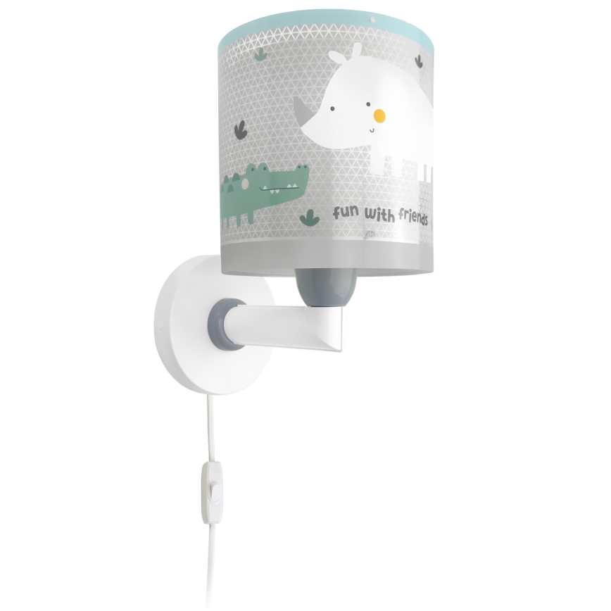 Dalber 60629 - Aplique de pared infantil RHICO AND CROCO 1xE27/15W/230V