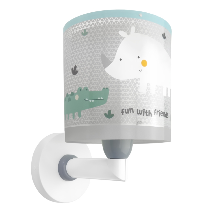 Dalber 60629 - Aplique infantil RHICO AND CROCO 1xE27/15W/230V