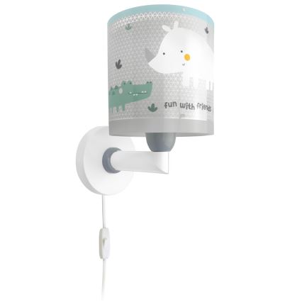 Dalber 60629 - Aplique infantil RHICO AND CROCO 1xE27/15W/230V