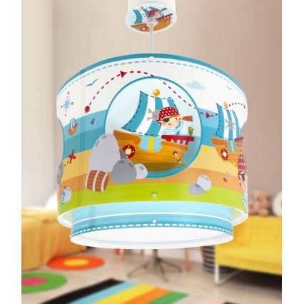 Dalber 60652 - Lámpara colgante infantil PIRATA ISLAND 1xE27/15W/230V