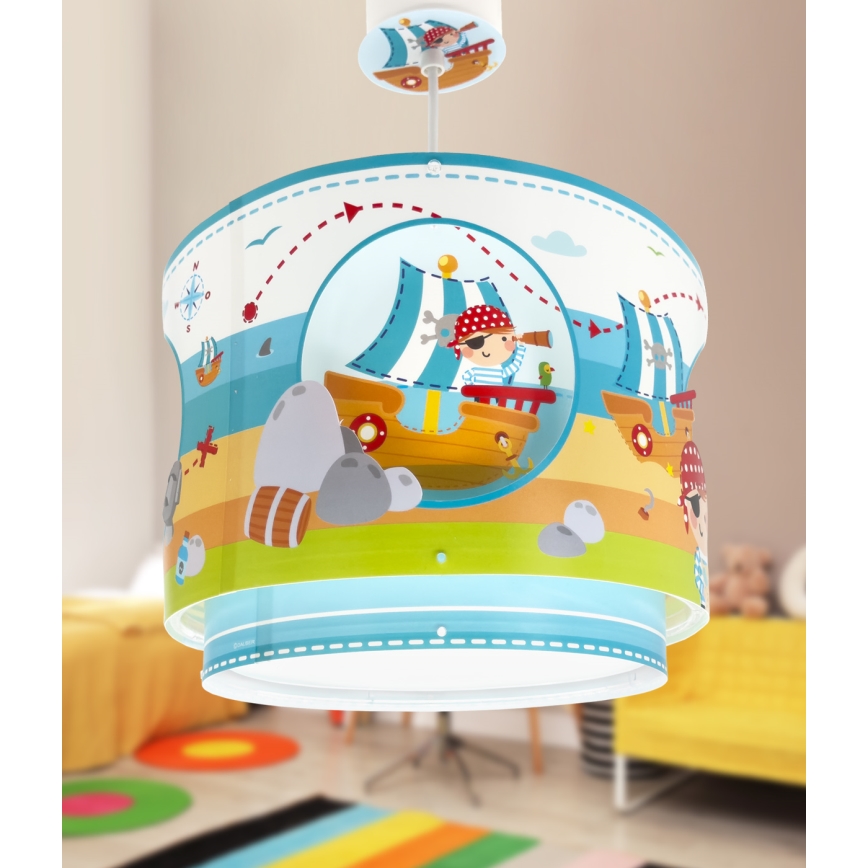 Dalber 60652 - Lámpara colgante infantil PIRATA ISLAND 1xE27/15W/230V