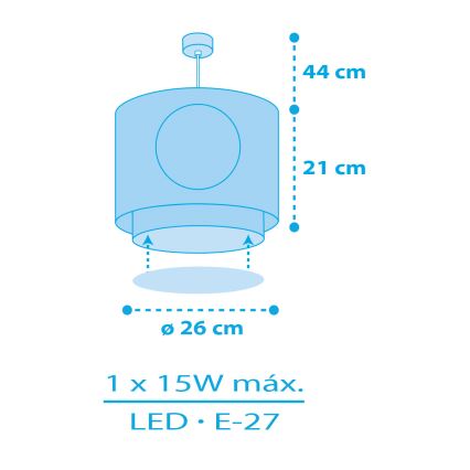 Dalber 60652 - Lámpara colgante infantil PIRATA ISLAND 1xE27/15W/230V