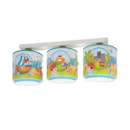 Dalber 60653 - Plafón infantil PIRATA ISLAND 3xE27/15W/230V