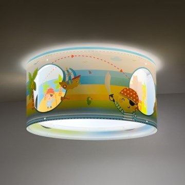 Dalber 60656 - Plafón infantil PIRATA ISLAND 2xE27/15W/230V