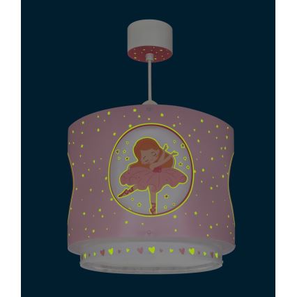 Dalber 60912 - Lámpara de techo infantil PRINCESS DANCE 1xE27/15W/230V rosa