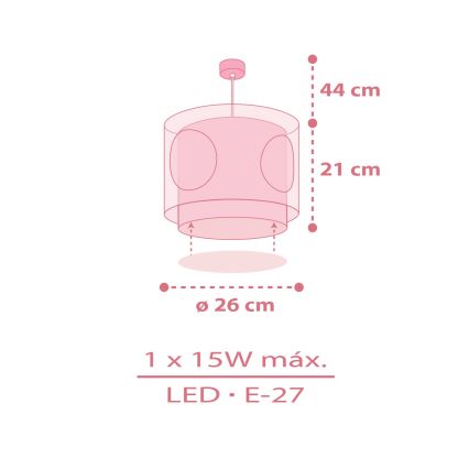Dalber 60912 - Lámpara de techo infantil PRINCESS DANCE 1xE27/15W/230V rosa