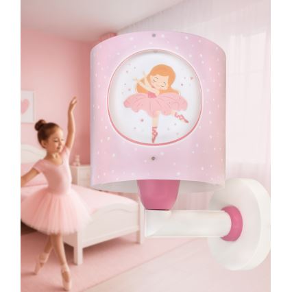 Dalber 60919 - Aplique de pared infantil PRINCESS DANCE 1xE27/15W/230V rosa