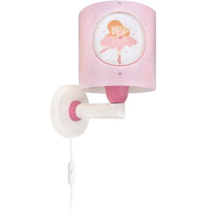 Dalber 60919 - Aplique de pared infantil PRINCESS DANCE 1xE27/15W/230V rosa