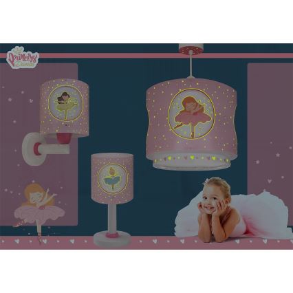 Dalber 60919 - Aplique de pared infantil PRINCESS DANCE 1xE27/15W/230V rosa