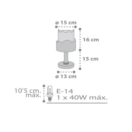 Dalber 61151S - Lámpara infantil BUNNY 1xE14/40W/230V naranja