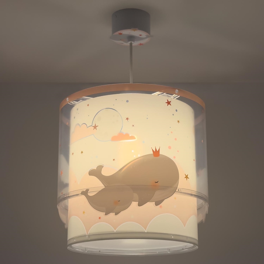 Dalber 61172S - Lámpara colgante infantil WHALE DREAMS 1xE27/15W/230V rosa