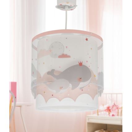Dalber 61172S - Lámpara colgante infantil WHALE DREAMS 1xE27/15W/230V rosa