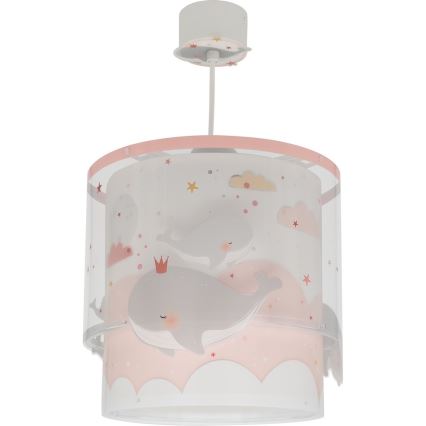 Dalber 61172S - Lámpara colgante infantil WHALE DREAMS 1xE27/15W/230V rosa