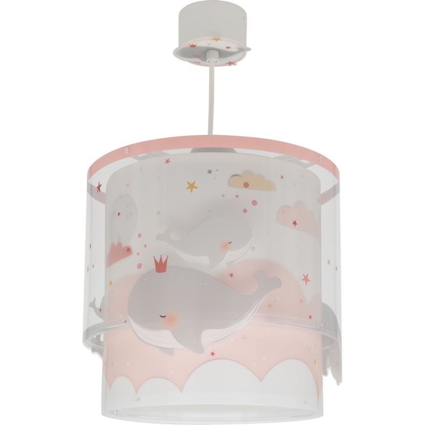 Dalber 61172S - Lámpara colgante infantil WHALE DREAMS 1xE27/15W/230V rosa