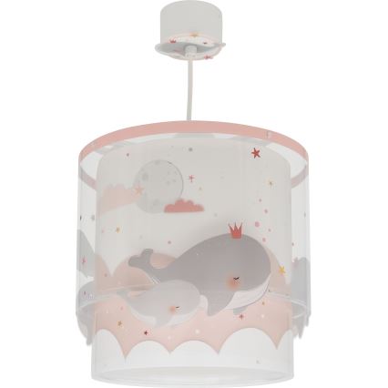Dalber 61172S - Lámpara colgante infantil WHALE DREAMS 1xE27/15W/230V rosa