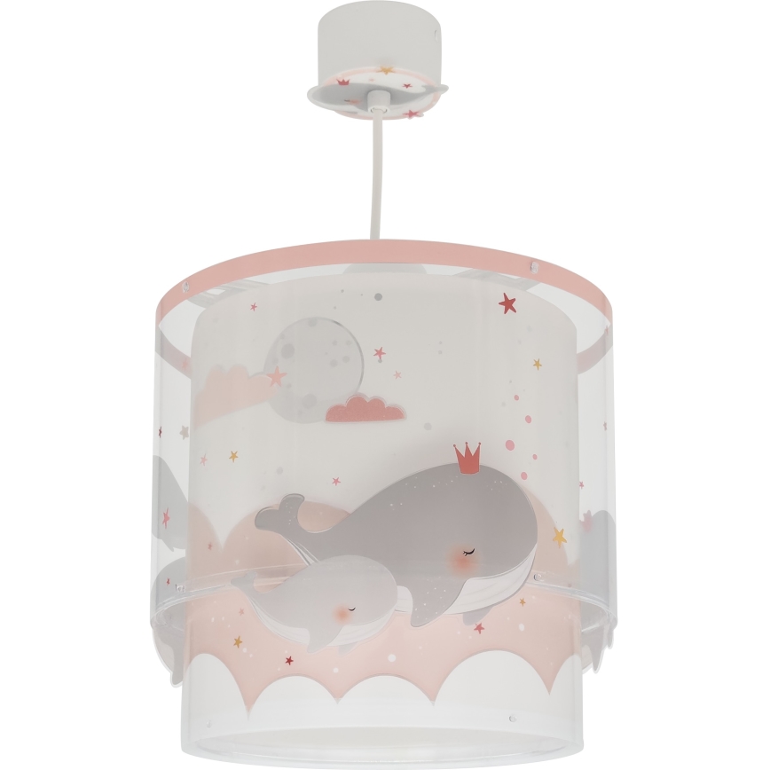 Dalber 61172S - Lámpara colgante infantil WHALE DREAMS 1xE27/15W/230V rosa