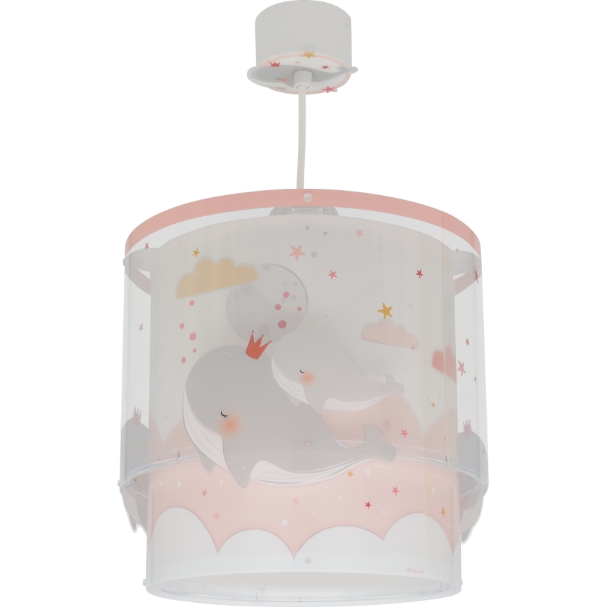 Dalber 61172S - Lámpara colgante infantil WHALE DREAMS 1xE27/15W/230V rosa