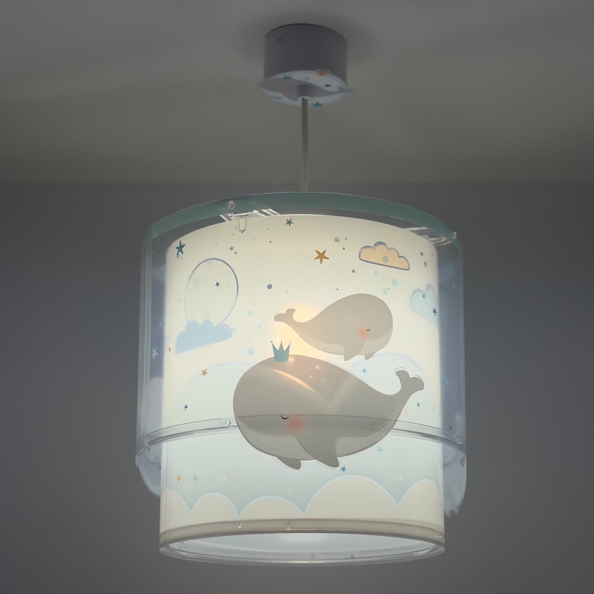 Dalber 61172T - Lámpara colgante infantil WHALE DREAMS 1xE27/15W/230V azul