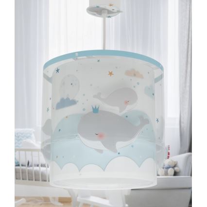 Dalber 61172T - Lámpara colgante infantil WHALE DREAMS 1xE27/15W/230V azul