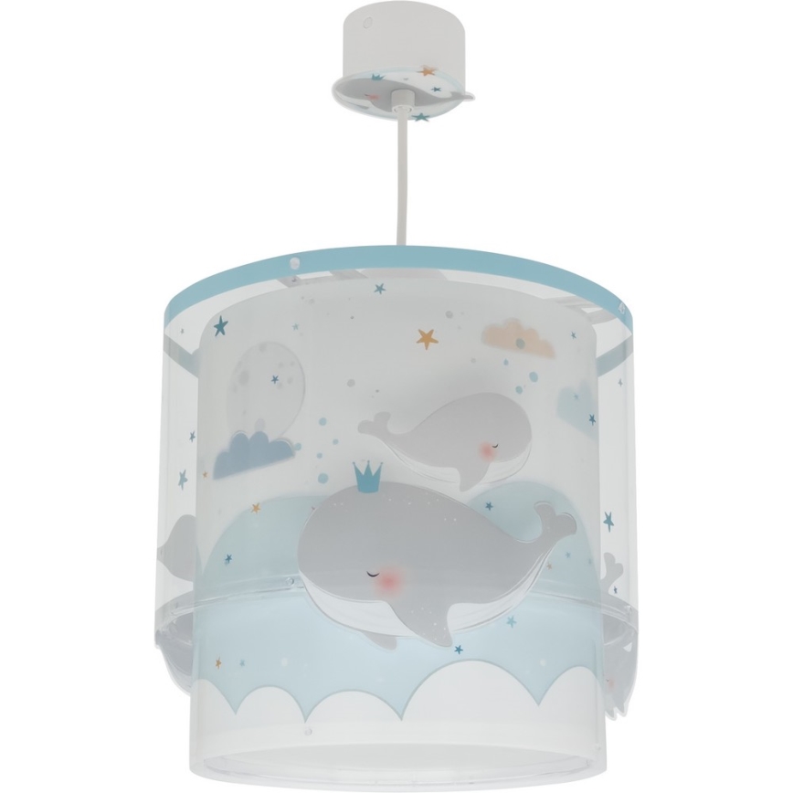 Dalber 61172T - Lámpara colgante infantil WHALE DREAMS 1xE27/15W/230V azul