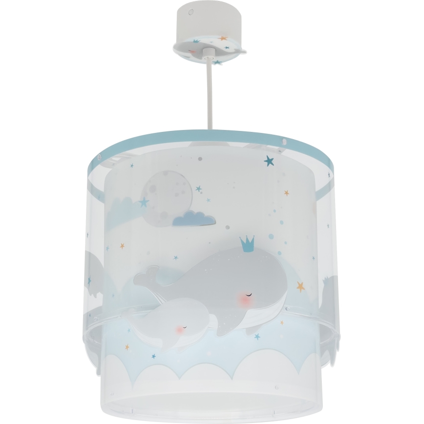 Dalber 61172T - Lámpara colgante infantil WHALE DREAMS 1xE27/15W/230V azul