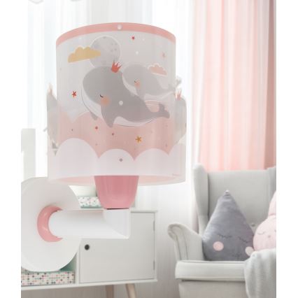 Dalber 61179S - Aplique infantil WHALE DREAMS 1xE27/15W/230V rosa