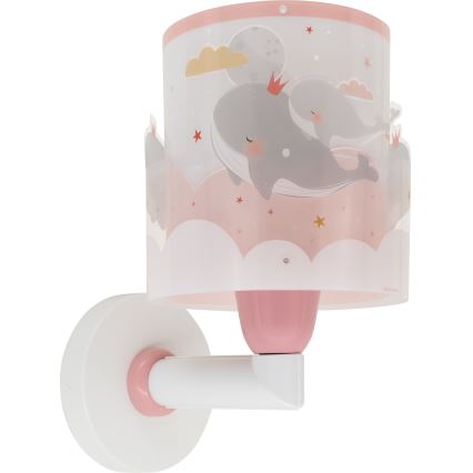 Dalber 61179S - Aplique infantil WHALE DREAMS 1xE27/15W/230V rosa