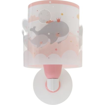 Dalber 61179S - Aplique infantil WHALE DREAMS 1xE27/15W/230V rosa