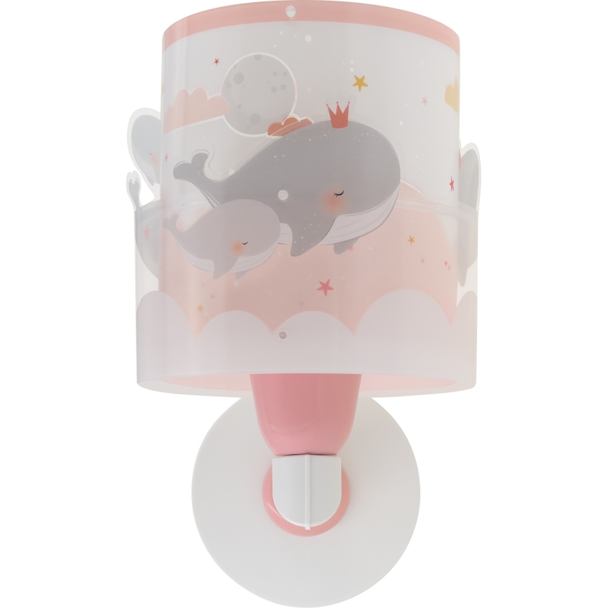 Dalber 61179S - Aplique infantil WHALE DREAMS 1xE27/15W/230V rosa