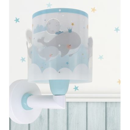 Dalber 61179T - Aplique infantil WHALE DREAMS 1xE27/15W/230V azul
