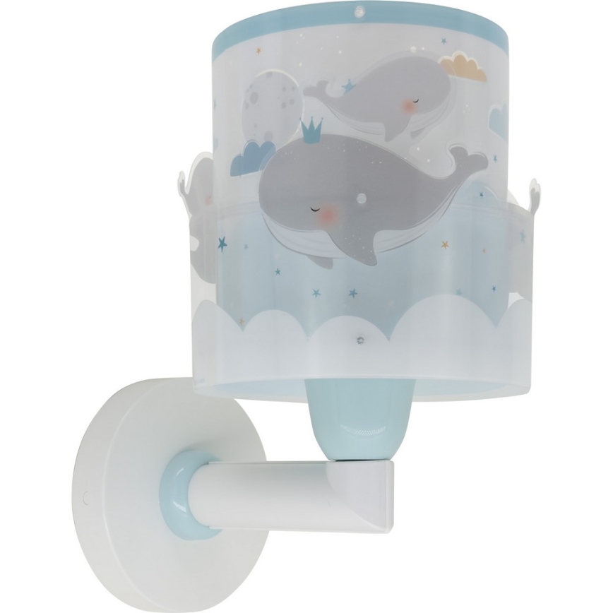 Dalber 61179T - Aplique infantil WHALE DREAMS 1xE27/15W/230V azul