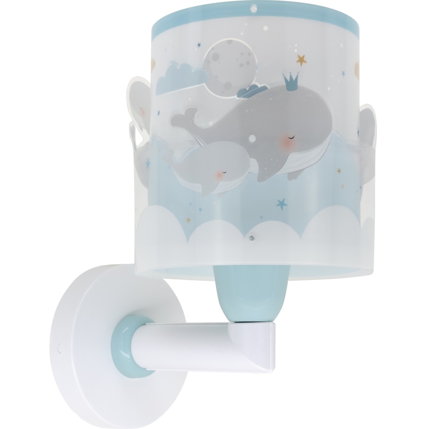 Dalber 61179T - Aplique infantil WHALE DREAMS 1xE27/15W/230V azul