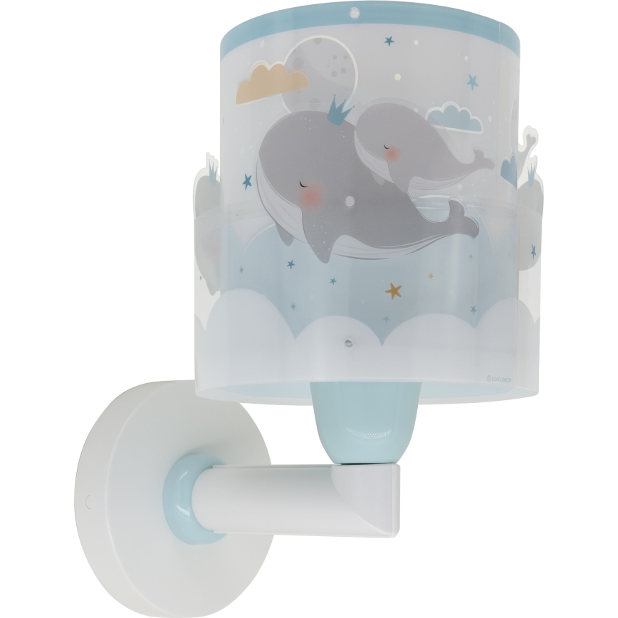 Dalber 61179T - Aplique infantil WHALE DREAMS 1xE27/15W/230V azul