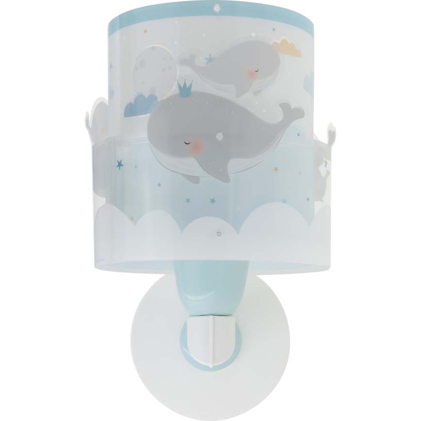 Dalber 61179T - Aplique infantil WHALE DREAMS 1xE27/15W/230V azul