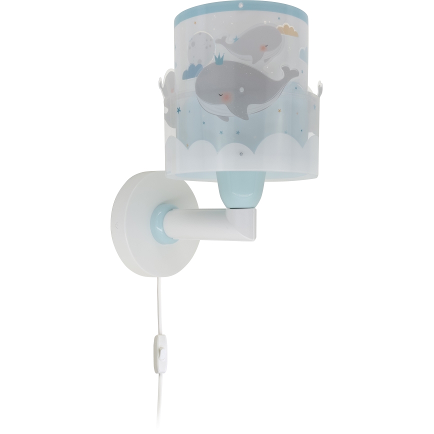 Dalber 61179T - Aplique infantil WHALE DREAMS 1xE27/15W/230V azul