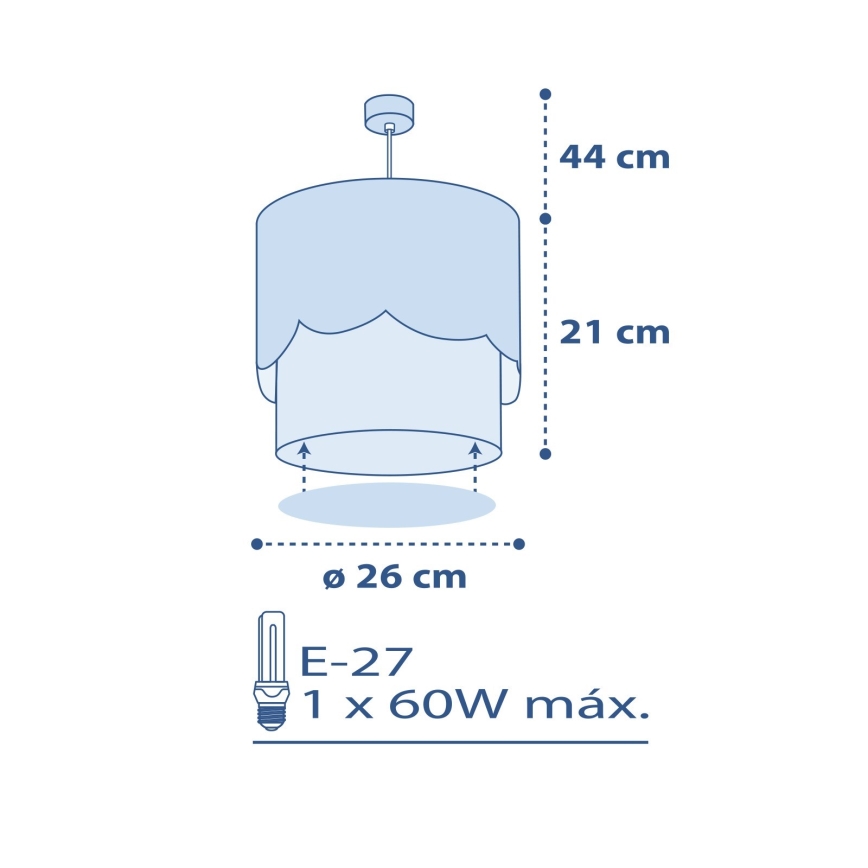 Dalber 61232T - Lámpara colgante infantil MOON 1xE27/60W/230V