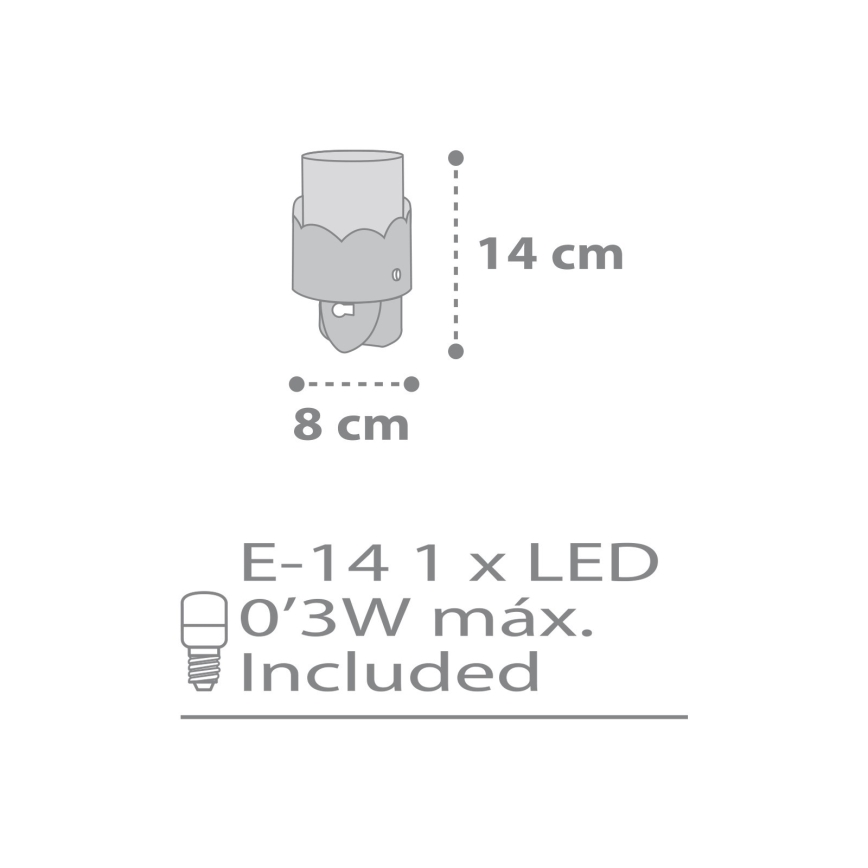 Dalber 61235E - LED Lámpara con enchufe MOON 1xE14/0,5W/230V