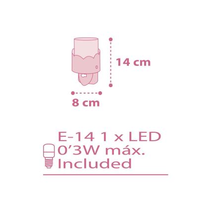 Dalber 61235S - LED Lámpara con enchufe MOON 1xE14/0,5W/230V